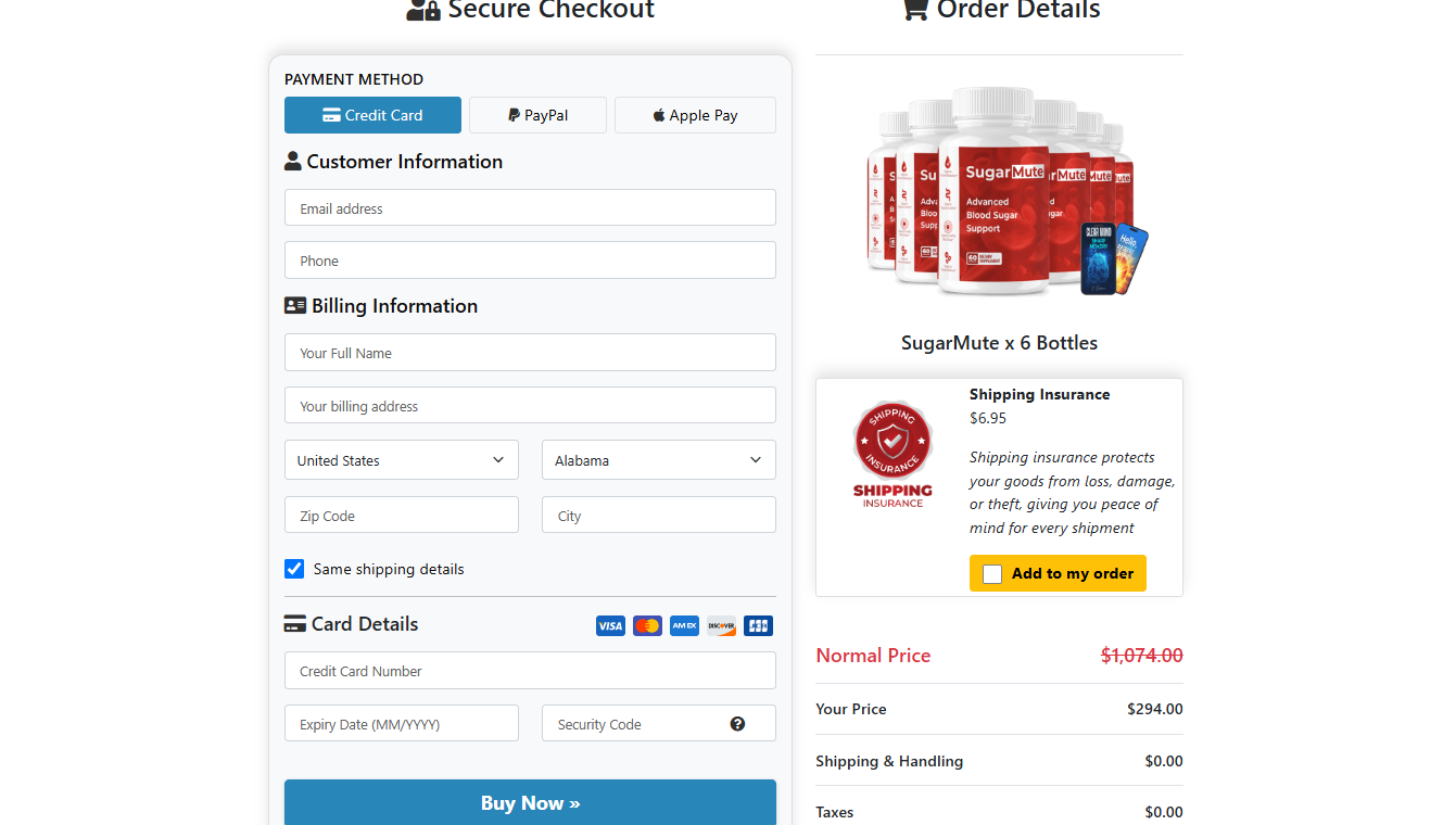 SugarMute Secure Checkout Page